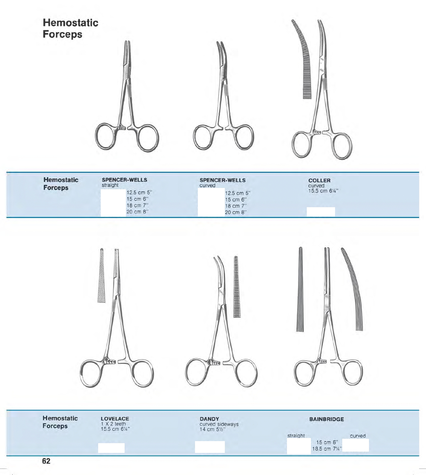 Redacted supplier catalog screenshot showing product images and descriptions for bandage scissors