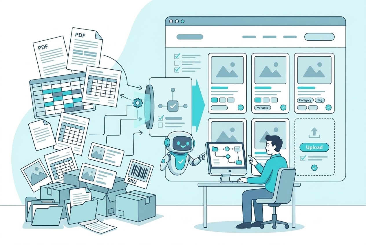 Supplier catalog data transformed into structured Shopify product records